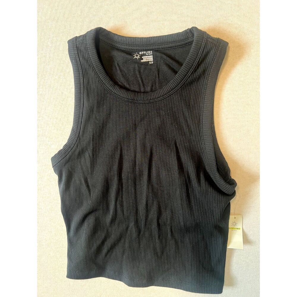 Offline by Aerie cropped black top NWT size Small